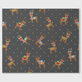 Papier Cadeau Joli renne de Noël (Plat)