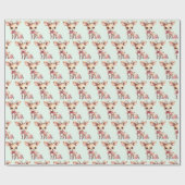 Papier Cadeau Joli renne de Noël avec Motif cadeaux de vacances (Plat)