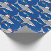 Papier Cadeau Joli requin de Noël (Coin)