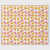 Papier Cadeau Joli Retro Super Boho Halloween Fantôme rose Orang (Plat)