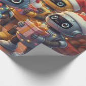 Papier Cadeau Joli Robot Noël Vacances (Coin)