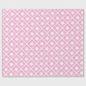 Papier Cadeau Joli Rose Blanc Etoiles Cadeau Élégant Motif moder (Plat)