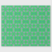 Papier Cadeau Joli rose et vert (Plat)
