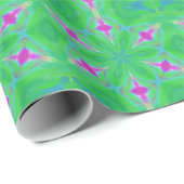 Papier Cadeau Joli rose et vert (Coin rond)