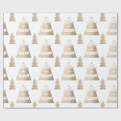 Papier Cadeau Joli rose or joli Ours de Noël motif (Plat)