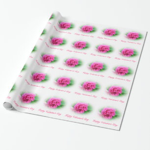 Papier Cadeau Joli rose rose heureuse Sainte-Valentin