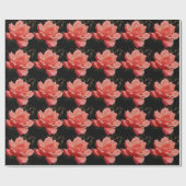 Papier Cadeau Joli rose rose Peach floral (Plat)