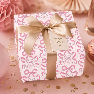 Papier Cadeau Joli Ruban Rose Esthétique Féminin