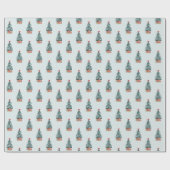 Papier Cadeau Joli sapin de Noël enneigé (Plat)