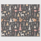 Papier Cadeau Joli sapin de Noël rose (Plat)