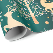 Papier Cadeau Joli sapin de Noël vert (Coin rond)