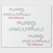 PAPIER CADEAU JOLI SCRIPT MERRY NOËL NOM PERSONNALISÉ (Plat)