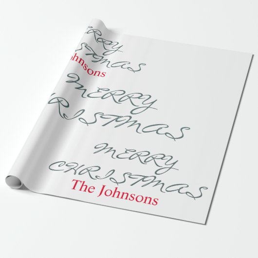 PAPIER CADEAU JOLI SCRIPT MERRY NOËL NOM PERSONNALISÉ (Déroulé)