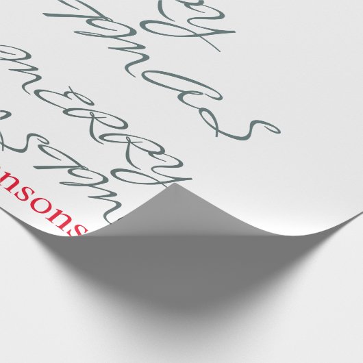 PAPIER CADEAU JOLI SCRIPT MERRY NOËL NOM PERSONNALISÉ (Coin)