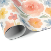 Papier Cadeau Joli Shabby Chic Floral Motif (Coin rond)