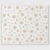 Papier Cadeau Joli Silver Silver Snowflake cadeau de Noël (Plat)