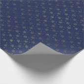 Papier Cadeau Joli Snowflakes Gold Dark Blue Christmas (Coin)