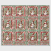 Papier Cadeau Joli Snowman Élégant cadeau de Noël (Plat)