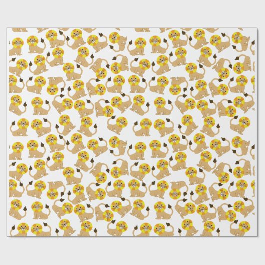 Papier Cadeau Joli sourire lions motif (Plat)