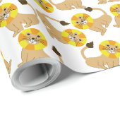 Papier Cadeau Joli sourire lions motif (Coin rond)