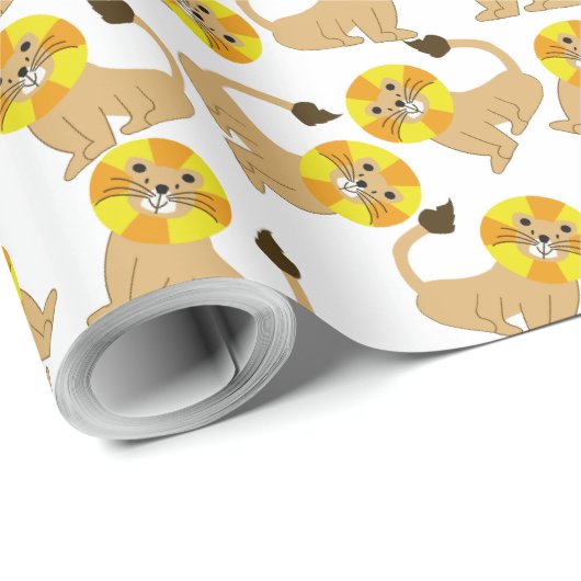 Papier Cadeau Joli sourire lions motif (Coin rond)