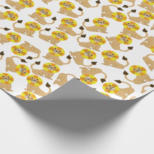 Papier Cadeau Joli sourire lions motif (Coin)