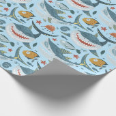 Papier Cadeau Joli Sourire Shark Boy Party Cadfts Motif sans cou (Coin)