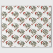 Papier Cadeau Joli squelette de Noël et sapin de Noël (Plat)