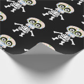 Papier Cadeau Joli squelette imprimé Halloween (Coin)