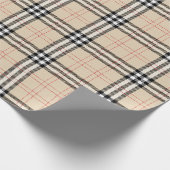 Papier Cadeau Joli Tartan Plaid Beige (Coin)