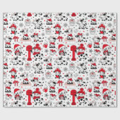 Papier Cadeau Joli taureau de vache de Noël (Plat)