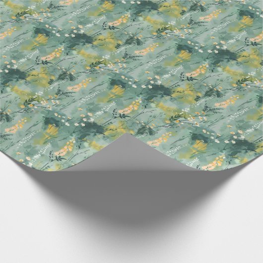 Papier Cadeau Joli vert aquarelle Meadows (Coin)