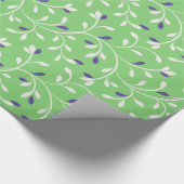Papier Cadeau Joli vert vert bouclé feuille motif (Coin)