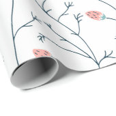 Papier Cadeau Joli vin rose Berry Vine Floral Cadeau (Coin rond)