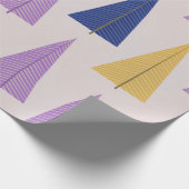 Papier Cadeau Joli violet jaune scandinave arbres de Noël (Coin)