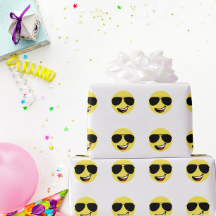 Papier Cadeau Joli Visage et lunettes d'aviateur, Amusant