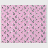 Papier Cadeau Joli zèbre rose (Plat)