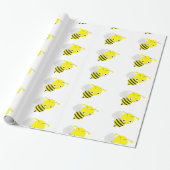 Papier Cadeau Jolie abeille bourdon (Déroulé)