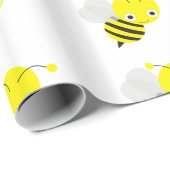 Papier Cadeau Jolie abeille bourdon (Coin rond)