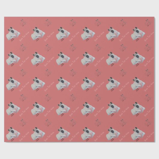 Papier Cadeau Jolie akita japonaise avec art d'ours en peluche r (Plat)