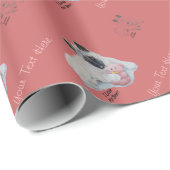 Papier Cadeau Jolie akita japonaise avec art d'ours en peluche r (Coin rond)