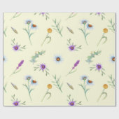 Papier Cadeau Jolie aquarelle Fleur sauvage Floral (Plat)