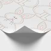 Papier Cadeau Jolie broderie style lapin lapin lapin