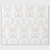 Papier Cadeau Jolie broderie style lapin lapin lapin (Plat)