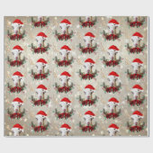 Papier Cadeau Jolie Chèvre de Noël LaMancha Wreath (Plat)