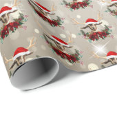 Papier Cadeau Jolie chèvre de Noël togo enfant fleurs fils petit (Coin rond)