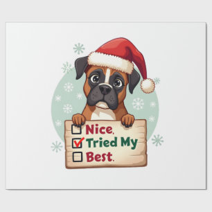 Papier Cadeau Jolie chienne Boxer Chien Noël Joli J'ai fait de m