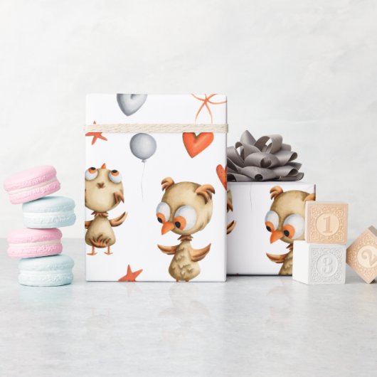 Papier Cadeau Jolie chouette adorable bébé enfants (Baby Shower)