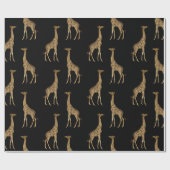 Papier Cadeau Jolie conception de la Giraffe Noire et Or (Plat)