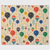 Papier Cadeau Jolie décoration rétro motif traditionnel rustique (Plat)